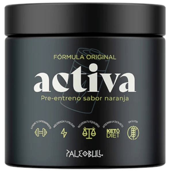 Paleobull Activa Pre-Entreno Sin Cafeína Naranja 225 gr
