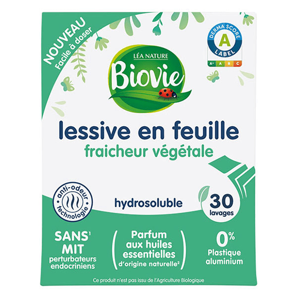 Biovie, Lessive feuille fraicheur végétale - 30 lavages, 52,5g