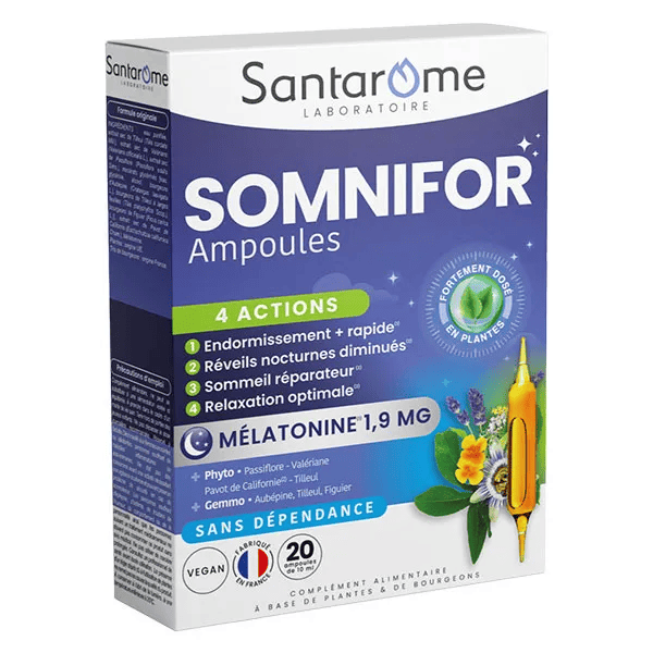 Santarome - Somnifor Ampoules - Complément alimentaire sommeil - Mélatonine & Plantes 2