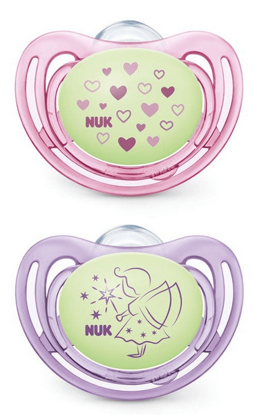 Nuk Freestyle Night Chupete Silicona 6-18m Rosa 2 uds