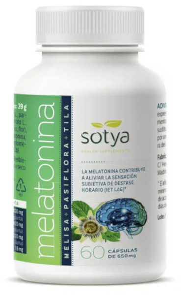 Sotya Melatonina, Melisa, Pasiflora Y Tila 650 Mg 60 Cápsulas