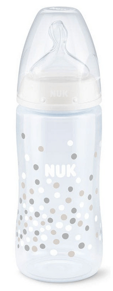 Nuk FC+ PP Biberón 0-6m Silicona Talla M 300 ml Confetti Blanco 1 ud