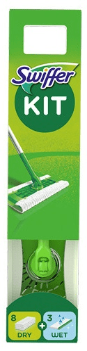 Swiffer Kit Mopa + 8 Recambios Secos + 3 Recambios Húmedos