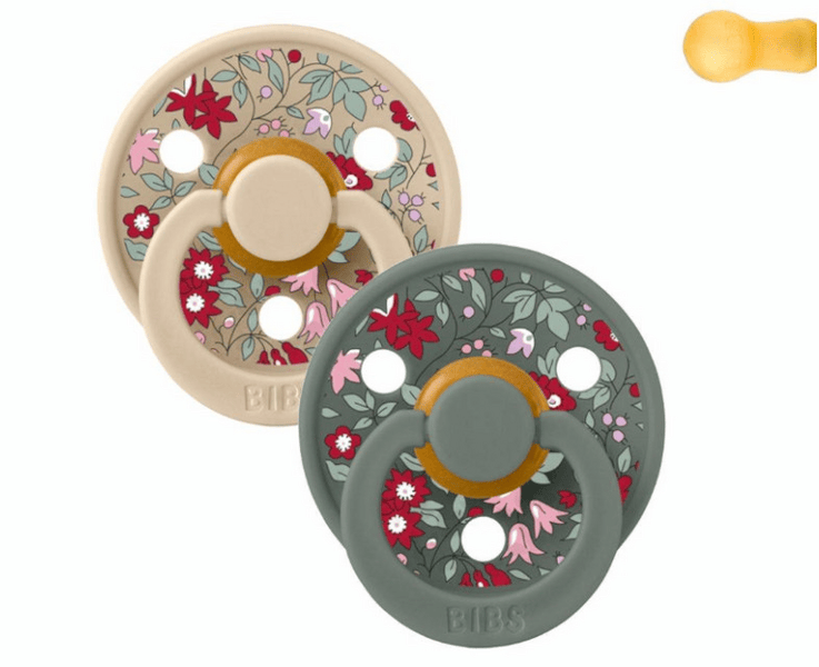 Bibs Chupetes Colour Round Liberty Chamomile Lawn/Pine Mix 6-12m 2 uds