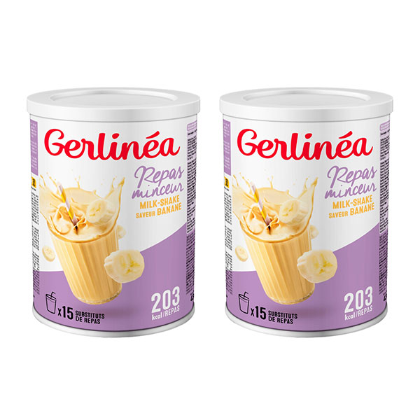 Gerlinéa Milk-shake Repas Minceur - Saveur Banane - 30 repas - Lot de 2