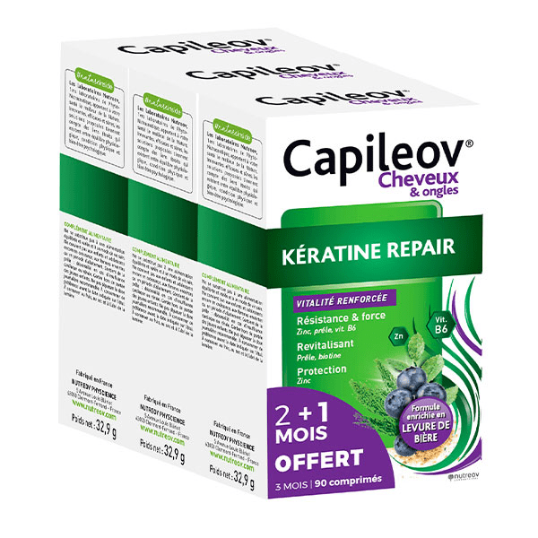 Capileov Keratine Repair - Boite 30 comprimés - Tripack