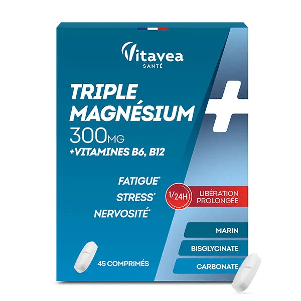Triple Magnésium 300 mg Fatigue, stress et nervosité - 45 comprimés 5