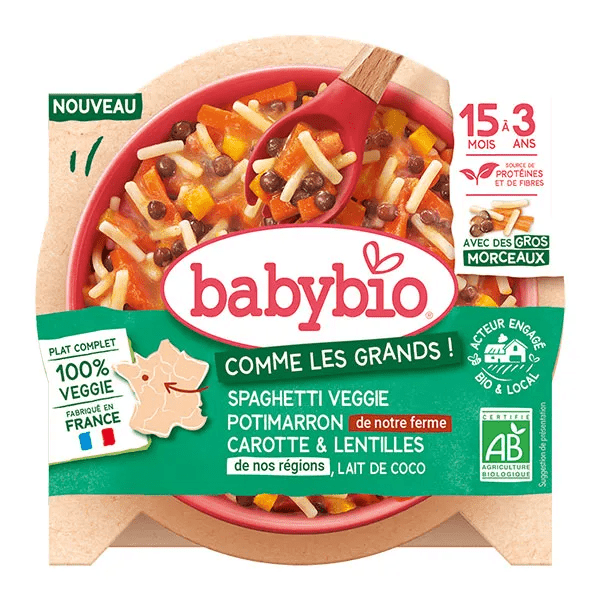Veggie Spaghetti Potimarron de notre Ferme Carotte et Lentilles de nos Régions 200g 2