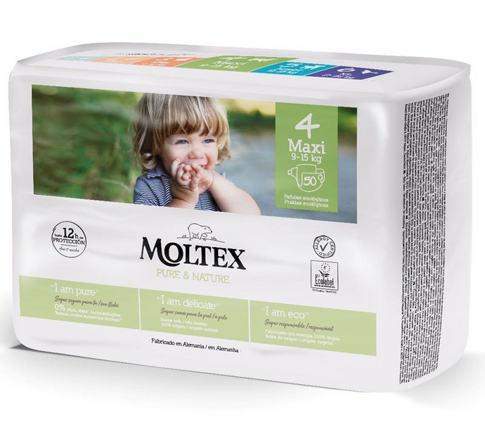 Moltex  Pure&Nature Pañales Talla 4 Maxi 9-15Kg 50uds