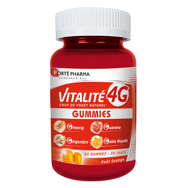 Vitalité 4G Ginseng Guarana Gingembre 60 gummies 4