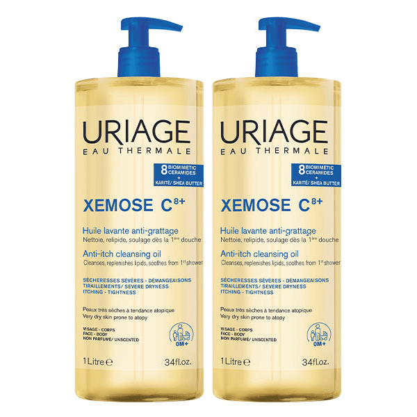 Xémose Huile Lavante Apaisante Corps Peaux Sèches Atopiques 1L Lot de 2