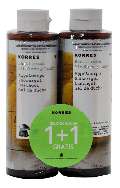 Korres Duplo Albahaca Y Limon Gel De Ducha 2x250 ml