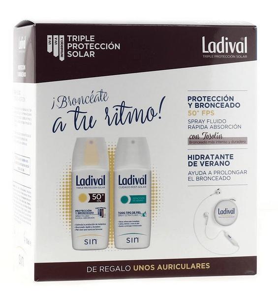 Ladival Protección y Bronceado Spray Protector FPS50+ 150 ml + Hidratante de Verano Spray 150 ml