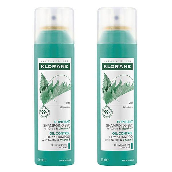 Duo Spray Shampoing Sec à l'Ortie Cheveux Gras Lot de 2 x 150ml