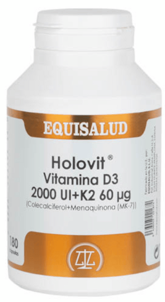 Equisalud Holovit Vitamina D3 2000 UI + K2 60µg 180 Cápsulas