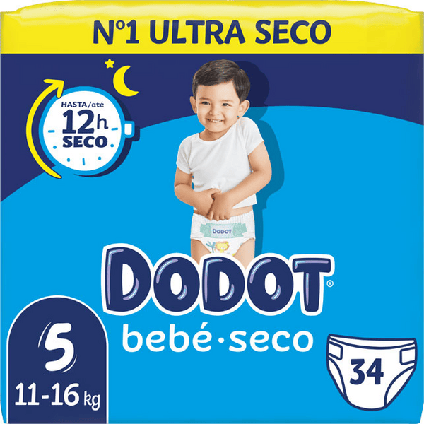 Dodot Etapas Bebé Seco Pañales Talla 5, 11-16 kg 34 uds