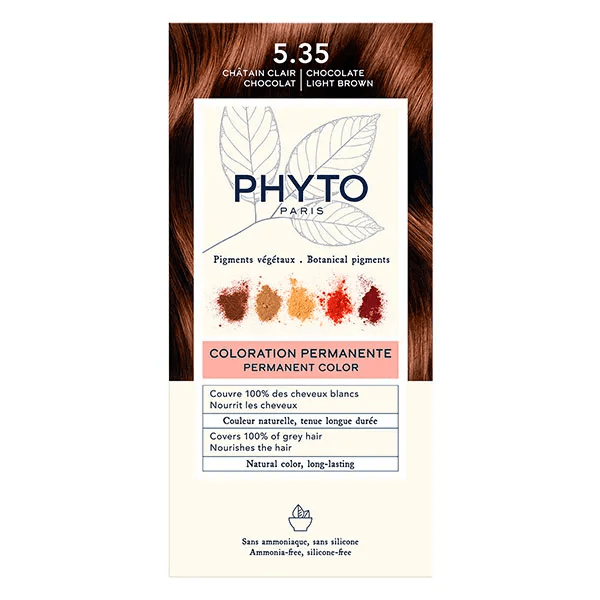 PhytoColor Coloration Permanente N°5.35 Châtain Clair Chocolat 2
