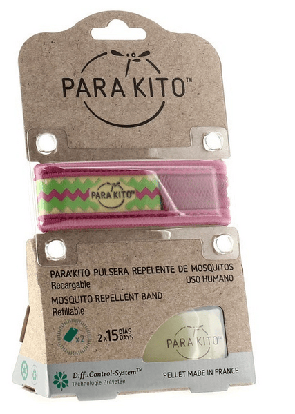 Parakito Pulsera Antimosquitos Rosa con Franja