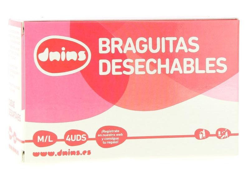 Dnins Braguitas Desechables Talla M/L 4 unidades