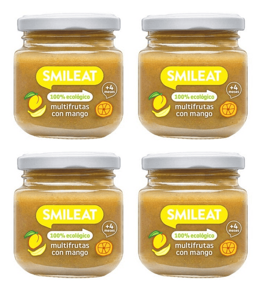 Smileat Tarrito de Multifrutas con Mango ECO +6m 4x1430 gr