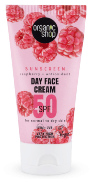 Organic Shop Crema Facial Día SPF50 Frambuesa + Antioxidantes 50 ml