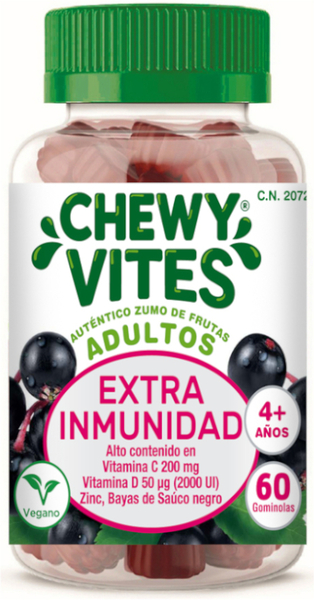 Chewy Vites Adulto Exrtra Inmunidad +4Años 60 Gominolas