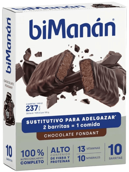 biManán Barritas Chocolate Fondant 10 uds
