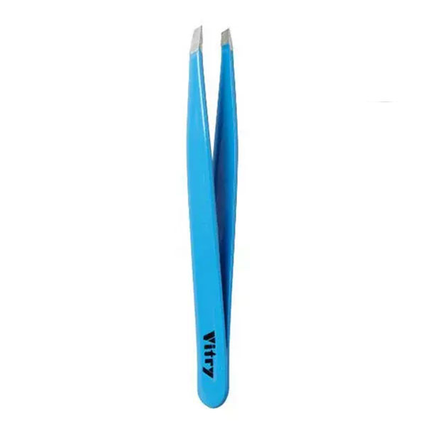 Pince À Épiler Pocket Mors Biais Inox Bleue