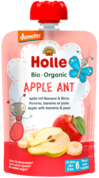 Holle Smoothie APPLE ANT Manzana, Plátano y Pera +6m 100 gr