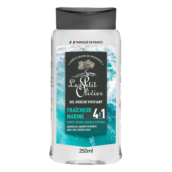 - Gel Douche Homme - Fraîcheur Marine 4 en 1 250ml