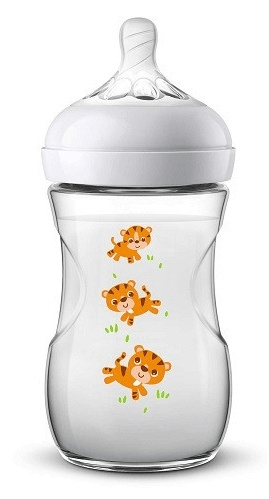 Avent Biberón Natural Animalitos + 1 m 260 ml Tigre naranja