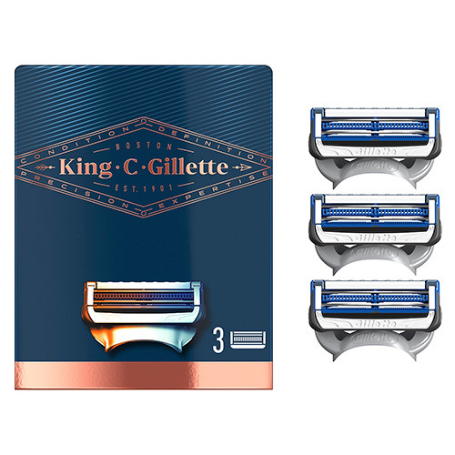 Gillette King C. Recambio Máquina Especial Cuello 3 Unidades