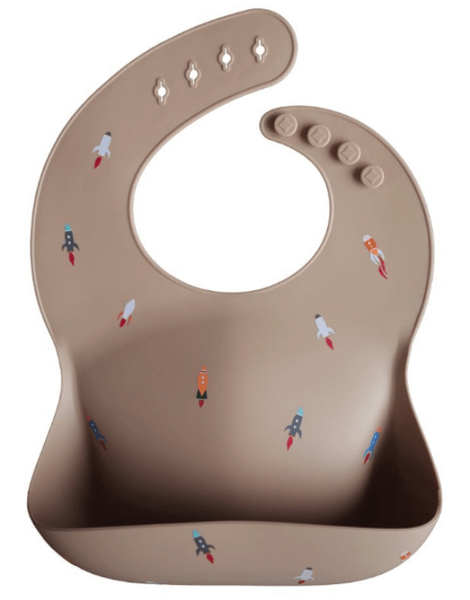 Mushie Babero Silicona Print Rocket