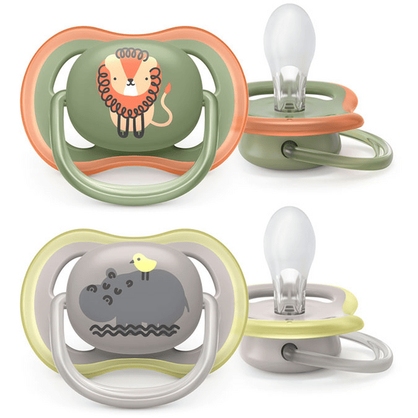 Avent Chupetes Ultra Air 6-18m Gris y Verde 2 uds