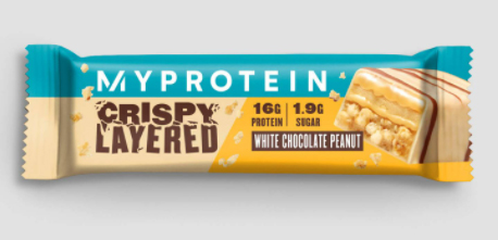 MyProtein crispy layered barrita cacahuete chocolate blanco 58 gr