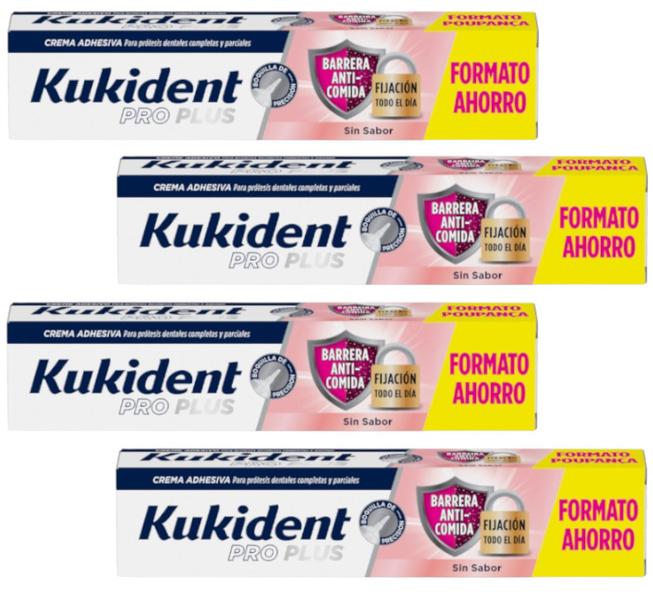 Imagen de Kukident Pro Plus barrera anticomida 4x57 g en OfertitasTOP