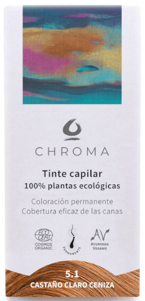 Chroma Tinte Capilar Natural Castaño Claro Ceniza 5.1 100 gr