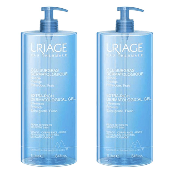 Gel Surgras Dermatologique Doux Sans Savon Peaux Sensibles Corps 1L - Lot de 2