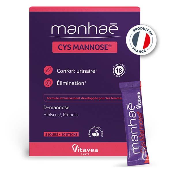 Manhaé Cys Mannose - Confort urinaire -  Hibiscus, D-mannose - 10 sticks - 5 jours 5