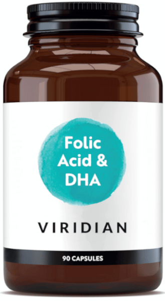 Viridian Ácido Fólico 400ug con DHA 90 Cápsulas Vegetales
