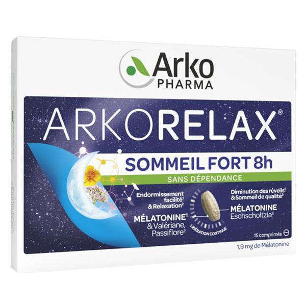 Arkorelax Sommeil Fort 8H Mélatonine Valériane 15 comprimés 3