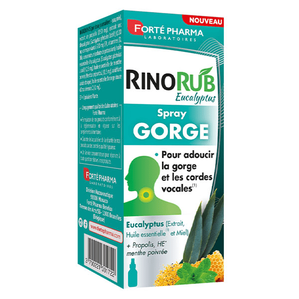 RinoRub Spray Gorge irritée Toux Huile Essentielle Menthe Miel 15ml 3