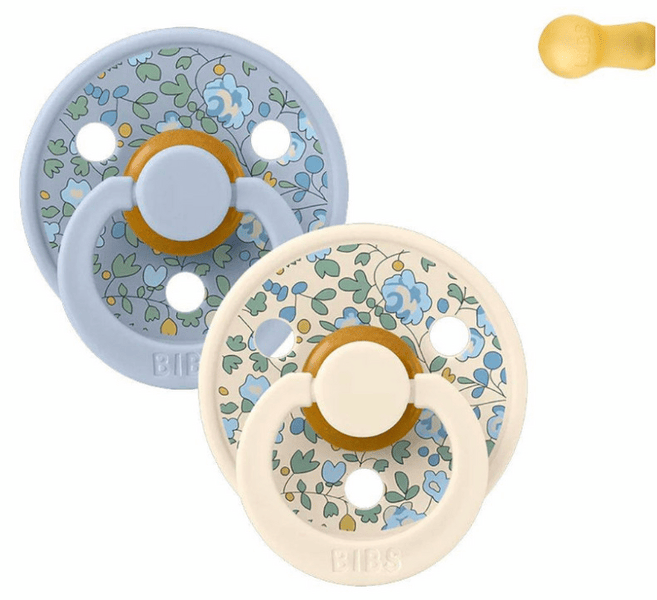 Bibs Chupetes Colour Round Liberty Eloise Dusty Blue Mix 0-6m 2 uds