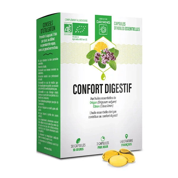 Confort digestif 30 capsules d'huiles essentielles bio