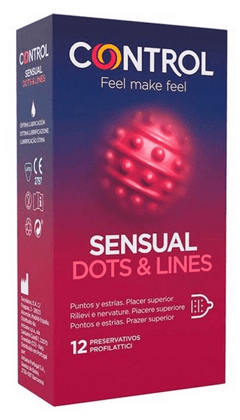 Control Preservativos Sensual Dots & Lines 12 unidades