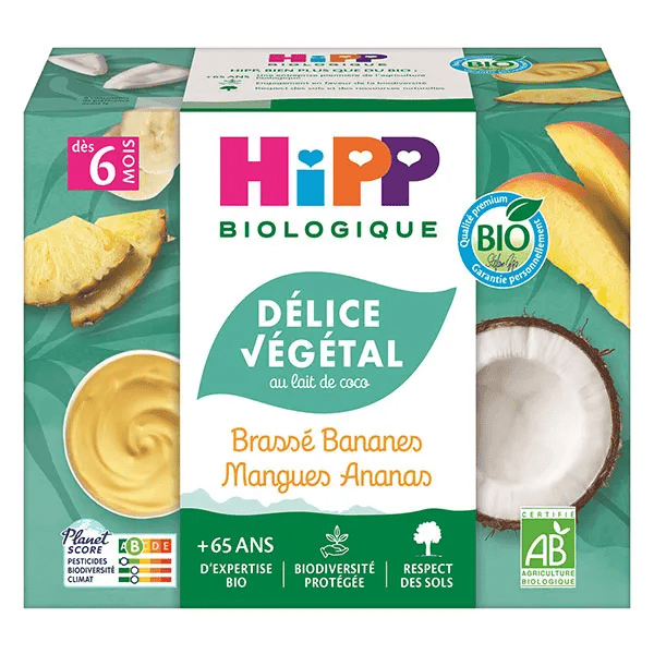 Brassé Végétal Bananes Mangues Ananas 4x100g
