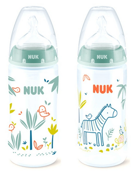 Nuk Biberón First Choice+ Jungle Talla M 0-6m Silicona 300 ml Verde