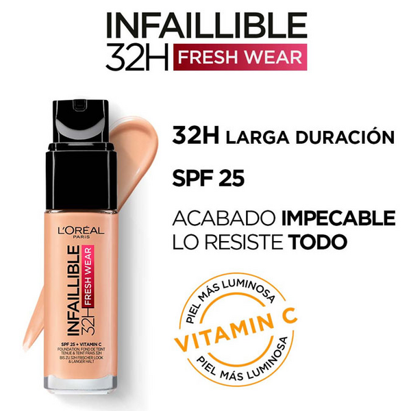 L'Oréal Paris Infalible Base De Maquillaje Fresh Wear 32H Tono 225 30 Ml