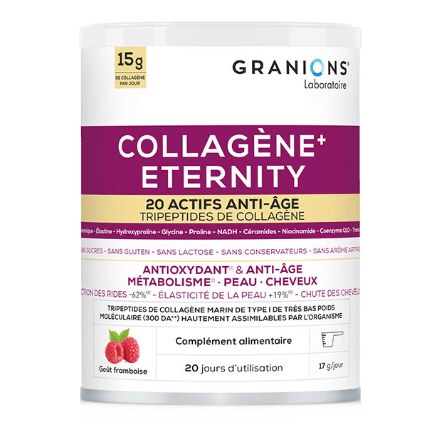 Granions - Collagène Eternity - Collagène marin - 85g Poudre Goût Framboise 5