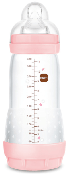 mam biberon easy start anti-colic flujo rapido rosa brillante 4m 320 ml